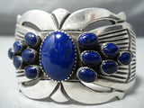One Of The Best Vintage Native American Navajo Midnight Lapis Sterling Silver Bracelet-Nativo Arts