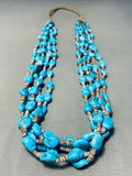 Native American 200+ Gram Vintage Santo Domingo Old Kingman Turquoise Heishi Necklace-Nativo Arts