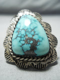 One Of The Best Vintage Native American Navajo Carico Lake Turquoise Sterling Silver Ring Old-Nativo Arts