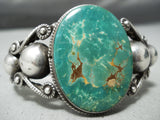 Early Huge Vintage Native American Navajo Cerrillos Turquoise Coiled Sterling Silver Bracelet-Nativo Arts