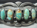 Signed Vintage Native American Navajo Royston Turquoise Sterling Silver Bracelet-Nativo Arts