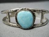Wonderful Vintage Native American Navajo Turquoise Sterling Silver Bracelet Old-Nativo Arts