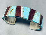 One Of The Most Unique Vintage Native American Navajo #8 Turquoise Sterling Silver Bracelet-Nativo Arts