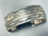 Fan Platero Vintage Native American Navajo Hand Forged Sterling Silver Bracelet-Nativo Arts