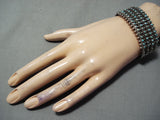 One Of The Best Vintage Native American Zuni Snake Eye Turquoise Heavy Sterling Silver Bracelet-Nativo Arts