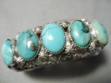 Heavy Thick Native American Navajo Domed Spiderweb Turquoise Sterling Silver Bracelet-Nativo Arts