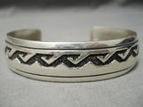 Authentic Vintage Native American Navajo Thomas Singer Sterling Silver Bracelet-Nativo Arts