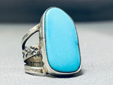 Jake Francosa San Felipe Old Kingman Turquoise Sterling Silver Ring-Nativo Arts