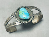 Impressive Vintage Native American Navajo Pilot Mountain Turquoise Sterling Silver Bracelet-Nativo Arts