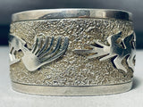 Ancient Petroglyph Vintage Native American Navajo Sterling Silver Bracelet Cuff-Nativo Arts