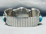Important Vintage Native American Zuni Sleeping Beauty Turquoise Sterling Silver Watch Bracelet-Nativo Arts