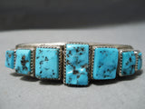 Striking Vintage Navajo Sleeping Beauty Turquoise Bracelet Native American-Nativo Arts
