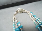 Fascinating Vintage Native American Navajo Kingman Royston Turquoise Shell Jacla Necklace-Nativo Arts