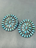 Larry Moses Begay Amazing Vintage Native American Navajo Turquoise Sterling Silver Earrings-Nativo Arts