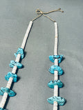 Noteworthy Vintage Native American Navajo Kingman Turquoise And Heishi Necklace-Nativo Arts