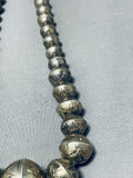 Aged Over Time Vintage Native American Navajo Sterling Silver Huge Pillow Bead Necklace-Nativo Arts