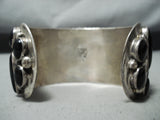 Nost Unqiue Vintage Tommy Moore Vintage Native American Navajo Onyx Sterling Silver Bracelet-Nativo Arts