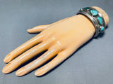 Cerrillos Turquoise Vintage Native American Navajo Blue Gem Sterling Silver Bracelet-Nativo Arts