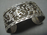 Amazing Vintage Navajo Sterling Silver Native American Kokpelli Bracelet Cuff-Nativo Arts