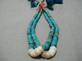Early 1900's Vintage Native American Navajo Turquoise Nugget Heishi Jacla Necklace-Nativo Arts