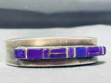 One Of The Most Unique Vintage Amethyst Sterling Silver Inlay Bracelet-Nativo Arts