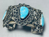 Museum Swirl Vintage Native American Navajo Blue Turquoise Sterling Silver Bracelet-Nativo Arts