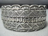Important Native American Navajo Tillie Jon Detailed Sterling Silver Bracelet-Nativo Arts