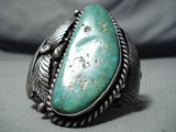 Museum Authentic Vintage Native American Navajo Royston Turquoise Sterling Silver Leaf Bracelet-Nativo Arts