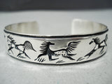 Intricate Vintage Horse Navajo Sterling Silver Native American Bracelet-Nativo Arts