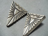 Important Vintage Navajo Sterling Silv Er Collar Protectors Native American Old-Nativo Arts