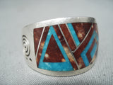 Ray Tracey Vintage Navajo Turquoise Sterling Silver Ring Native American Old-Nativo Arts