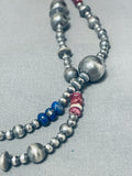 Native American One Of The Most Unique Turquoise Coral Sterling Silver Necklace-Nativo Arts