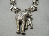 Detailed Vintage Native American Navajo Coyote/ Wolf Sterling Silver Necklace Old-Nativo Arts