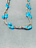 Stunning Vintage Native American Navajo Chunky Turquoise Heishi Necklace Old-Nativo Arts
