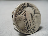 Spectacular Huge Sterling Silver 1928 Quarter Ring-Nativo Arts