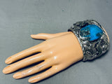 215 Gram Monster Lizard Native American Turquoise Sterling Silver Bracelet-Nativo Arts