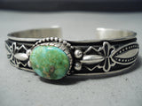 Native American Important Albert Jake Carico Lake Turquoise Sterling Silver Bracelet-Nativo Arts