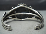 Advanced Work Vintage Native American Navajo Domed Turquoise Sterling Silver Bracelet Cuff-Nativo Arts