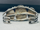 One Of The Best Vintage Native American Navajo Black Petrified Wood Sterling Silver Bracelet-Nativo Arts