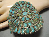 Incredible Vintage Native American Navajo Royston Turquoise Sterling Silver Cluster Earrings-Nativo Arts