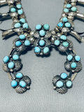 Womens Vintage Native American Navajo Turquoise Sterling Silver Squash Blossom Necklace-Nativo Arts