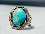 Tremendous Vintage Native American Navajo Royston Turquoise Sterling Silver Ring-Nativo Arts