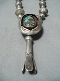 Striking Vintage Native American Navajo Royston Turquoise Sterling Sivler Necklace Old-Nativo Arts