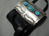 Tremendous Vintage Native American Navajo Ketoh Bowguard Sterling Silver Turquoise Bracelet-Nativo Arts
