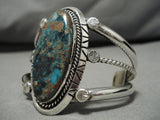 Extremely Rare Red Mountain Turquoise Vintage Native American Navajo Sterling Silver Bracelet-Nativo Arts