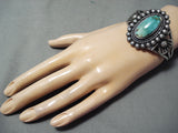 Unforgettable Navajo Damale Turquoise Sterling Silver Bracelet Native American-Nativo Arts