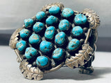 Powerful 140 Gram Vintage Native American Navajo Turquoise Sterling Silver Bracelet-Nativo Arts