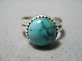 Important Vintage Native American Navajo Spiderweb Turquoise Sterling Silver Ring-Nativo Arts