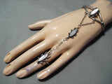 Exquisite Navajo Abalone Sterling Silver Slave Bracelet Native American-Nativo Arts