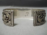 Incredible Vintage Native American Navajo Carico Lake Turquoise Sterling Silver Bracelet Old-Nativo Arts
